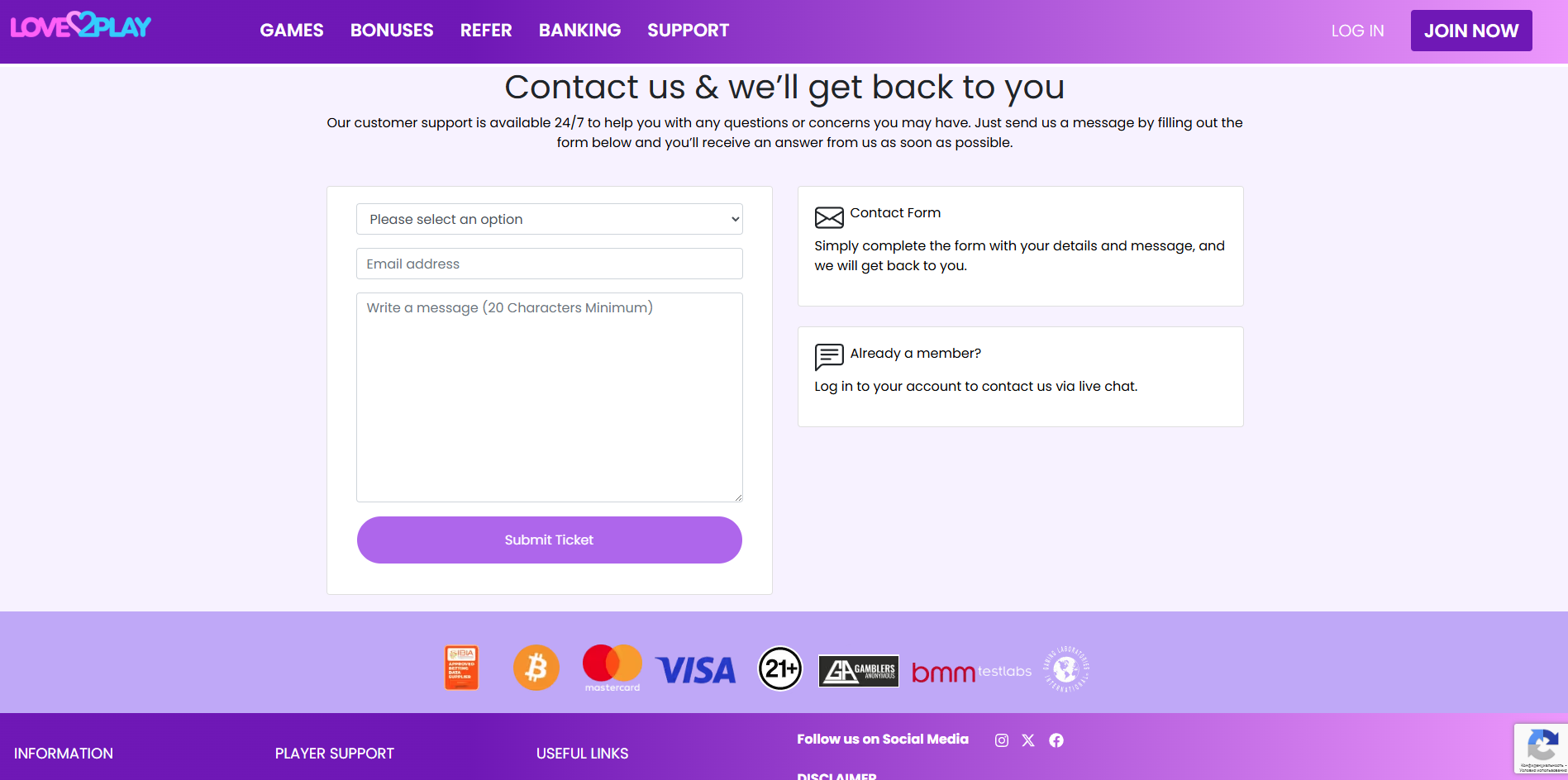 Customer Support and Responsible Gambling Tools